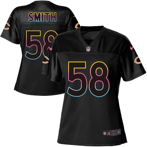 Nike Bears #58 Roquan Smith Black Women's NFL Fashion Game Jersey - Click Image to Close